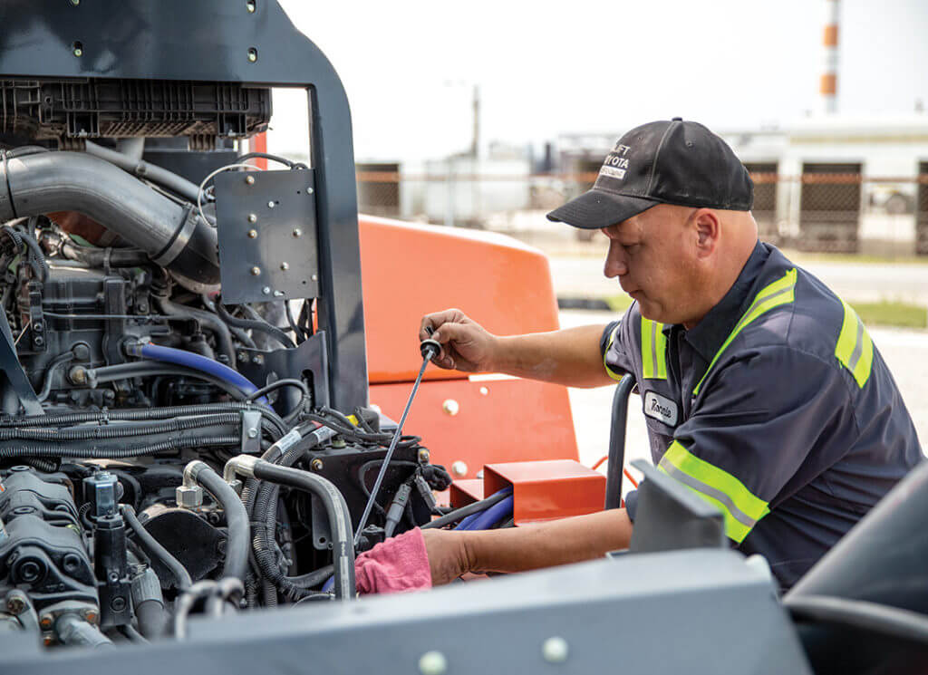 WCMH Forklift service team performing repairs
